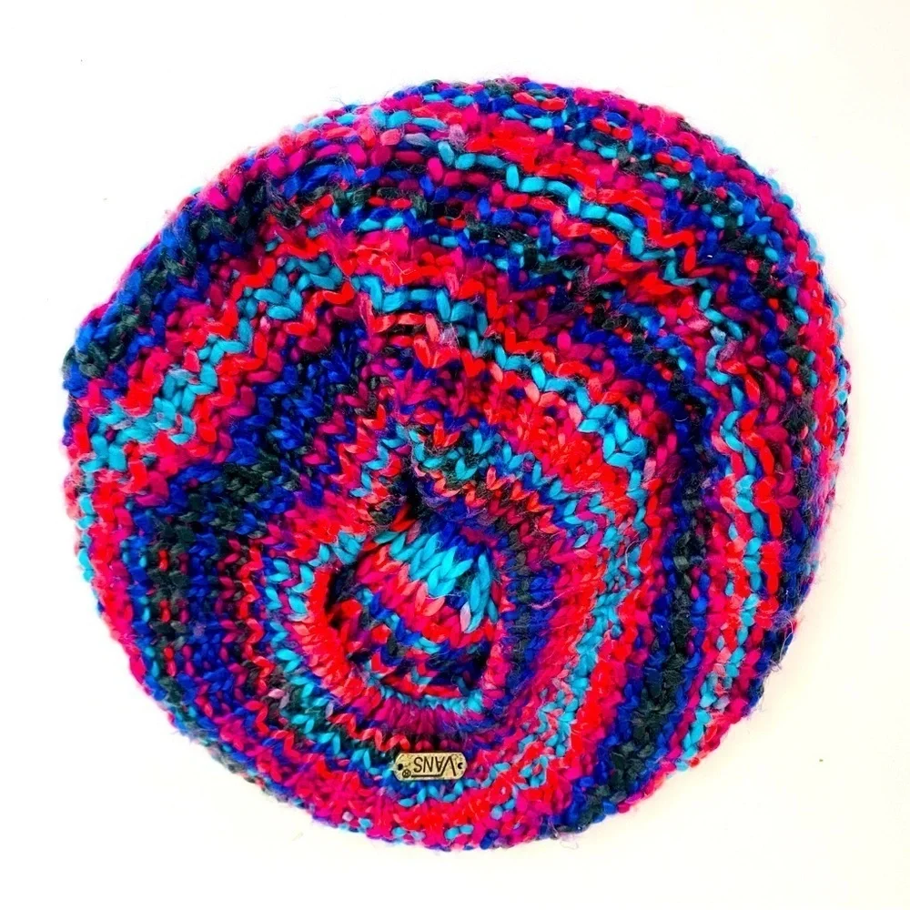 Vans Variegated Crochet Beret Hat Os